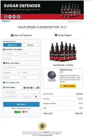 Sugar defender Order Form